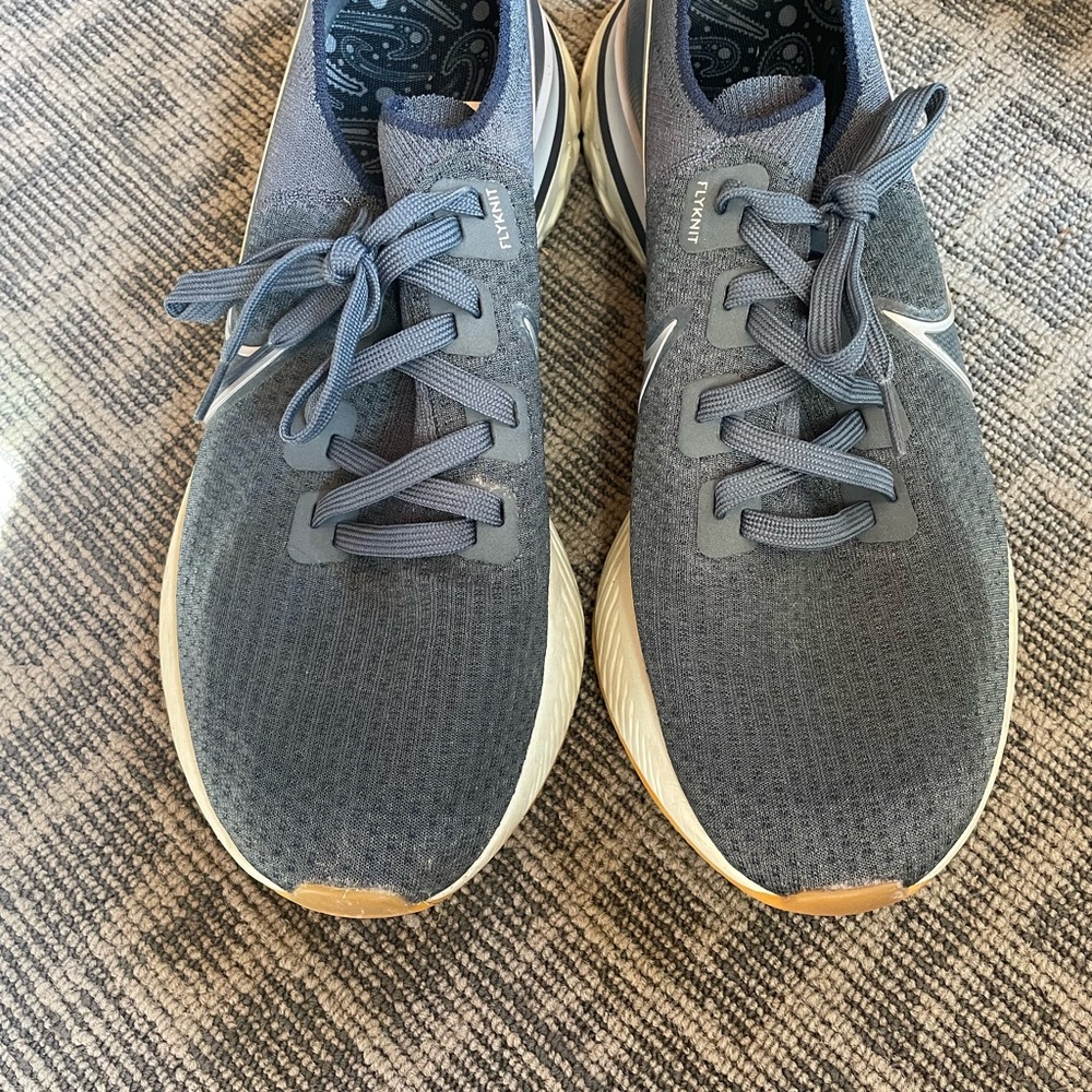 Men's Blue Nike React Flyknit Running Shoes